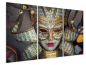 Preview: 3-teilig Venezianische Maske - Aluminiumbild