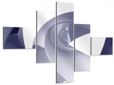 5-teilig modern Abstrakte Schwingungen - Aluminiumbild