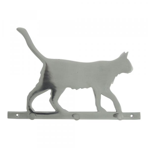 3er KLEIDERHAKEN KATZE aus Aluminium